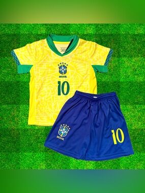 NEYMAR JR BRAZIL KIDS SOCCER JERSEY KIT - 2 PIECE SET TODDLER & YOUTH